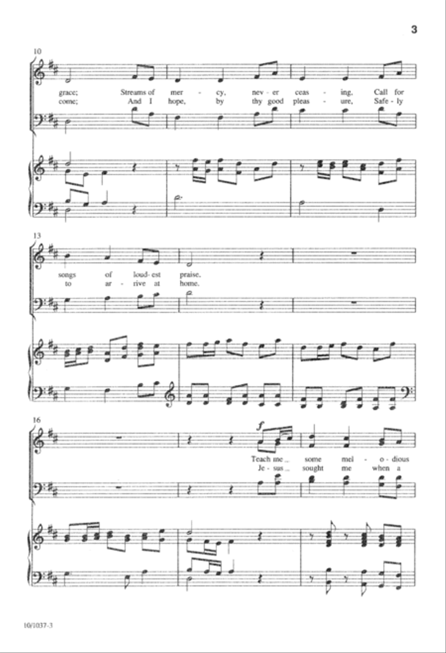 Come Thou Fount of Every Blessing 4-Part scores gallery preview page 3