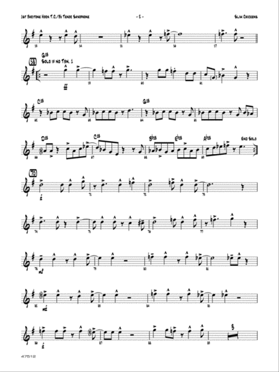 Slim Chickens: Baritone T.C. Jazz Ensemble scores gallery preview page 2