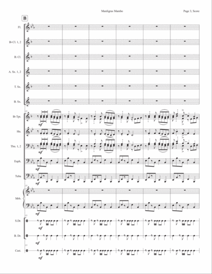 Mardigras Mambo Mardigras Mambo Concert Band scores gallery preview page 3