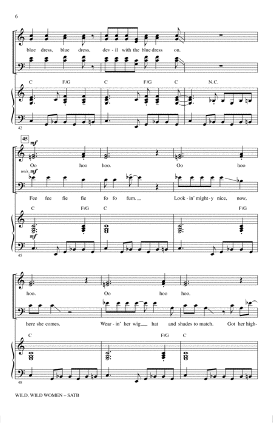 Wild, Wild Women (Medley) 4-Part scores gallery preview page 5
