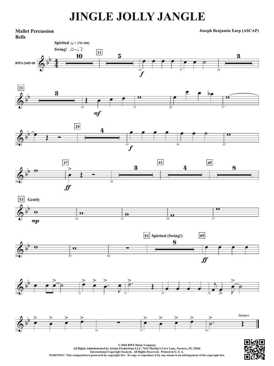 Jingle Jolly Jangle: 1st Mallet Percussion Percussion scores gallery preview page 1