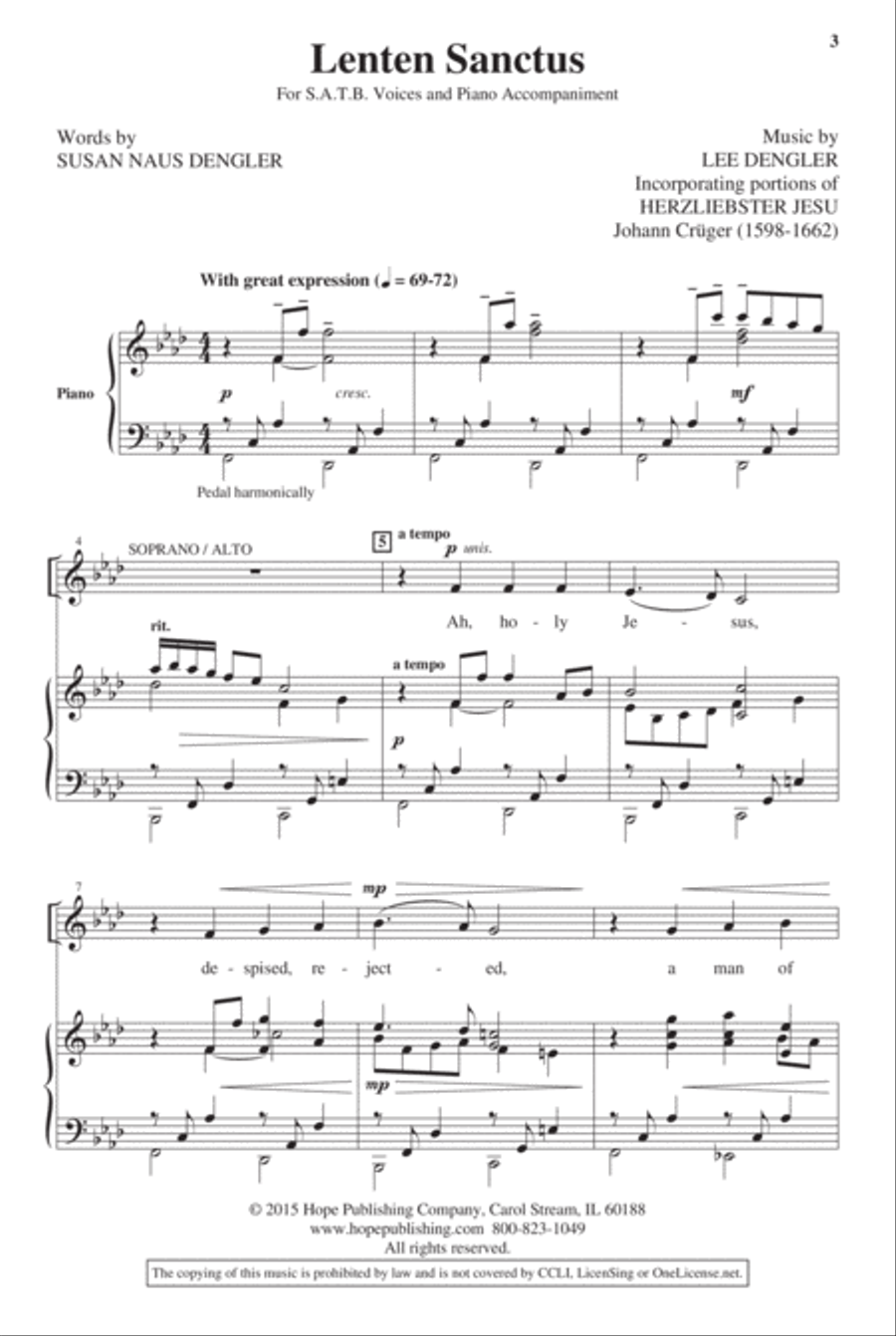 Lenten Sanctus 4-Part scores gallery preview page 4