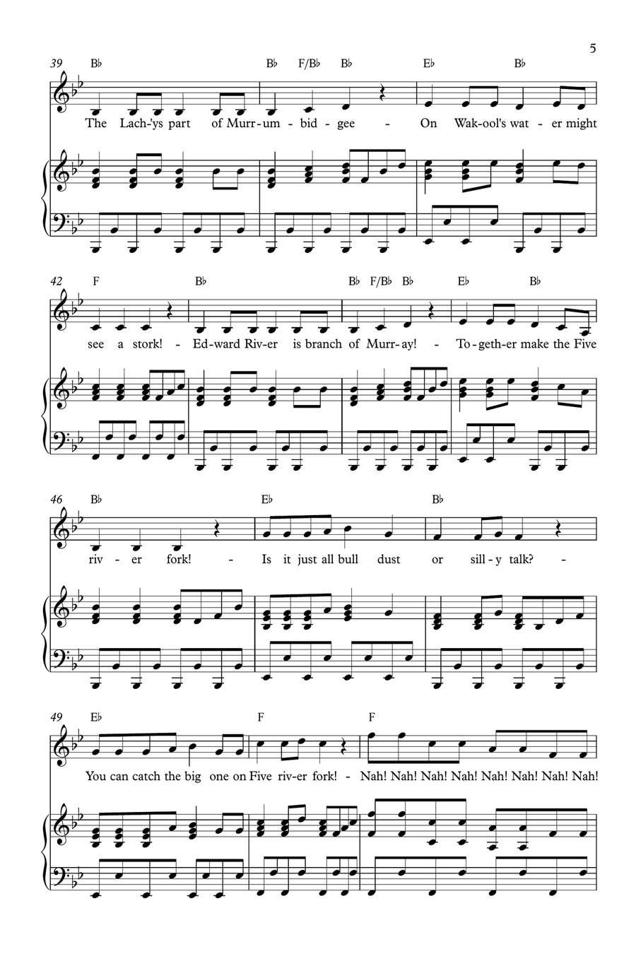The Five River Fork! The Five River Fork! Piano, Vocal scores gallery preview page 5