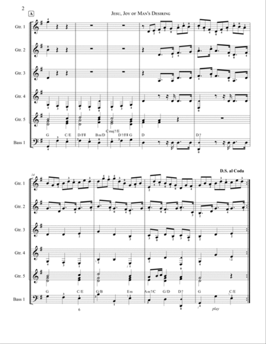 Jesu, Joy of Man's Desiring (from Herz und Mund und Tat und Leben, BWV 147) Acoustic Guitar scores gallery preview page 6