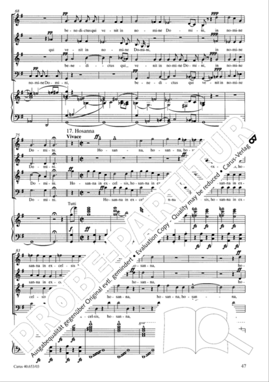 Mass in D Major (Missa in D) 4-Part scores gallery preview page 48