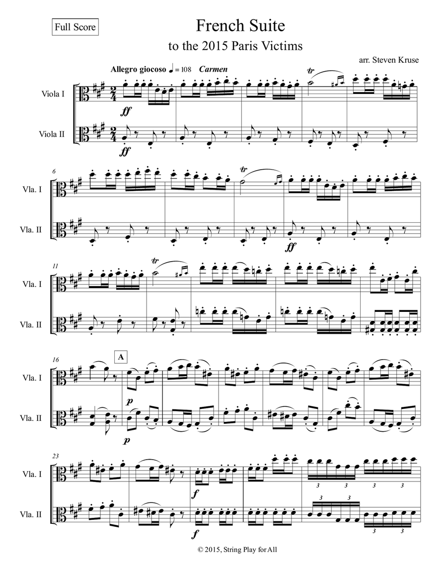 French Suite for Two Violas String Duet scores gallery preview page 4
