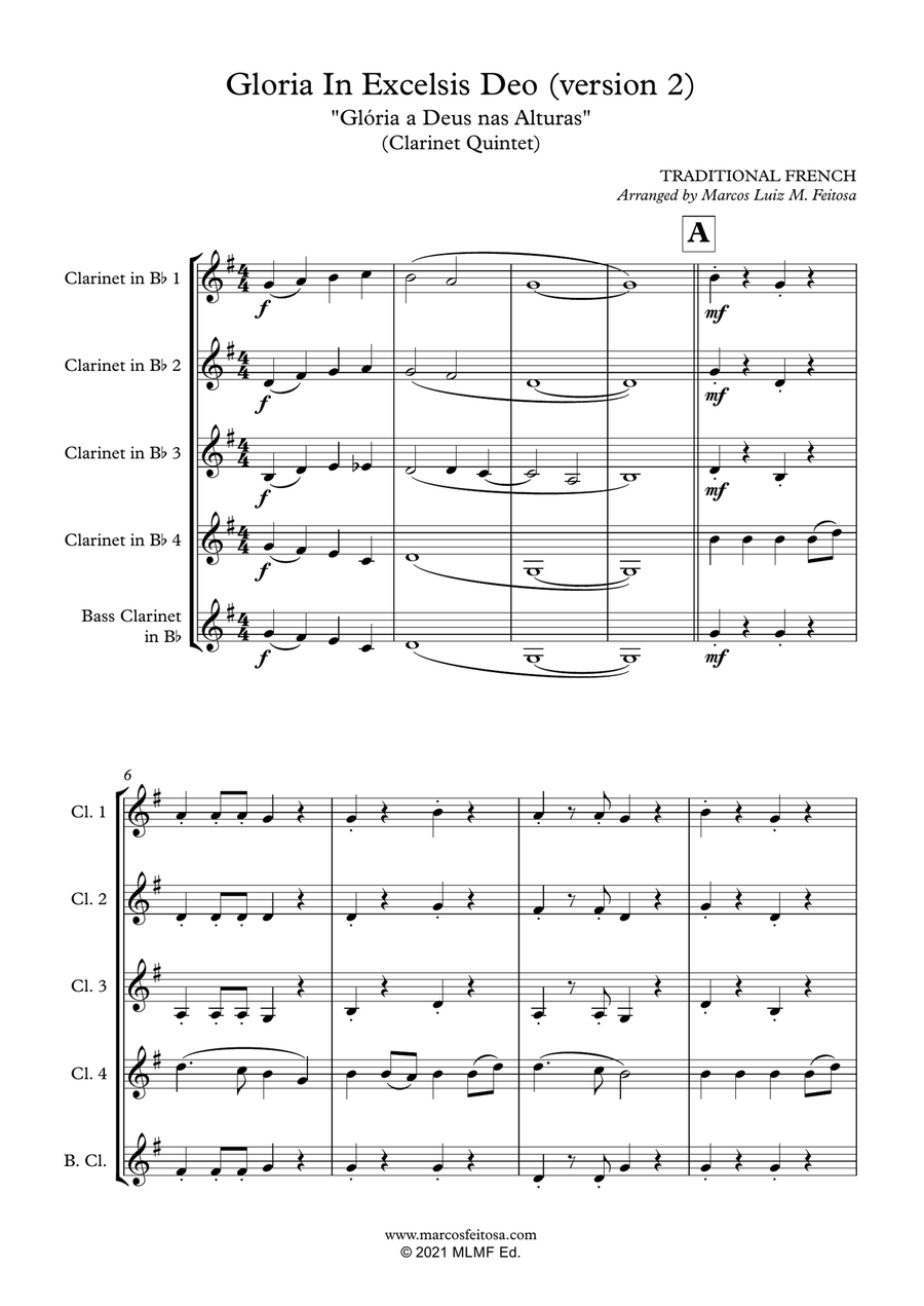 Christmas Song Collection (for Clarinet Quintet) - BOOK TWO Clarinet Quintet scores gallery preview page 3