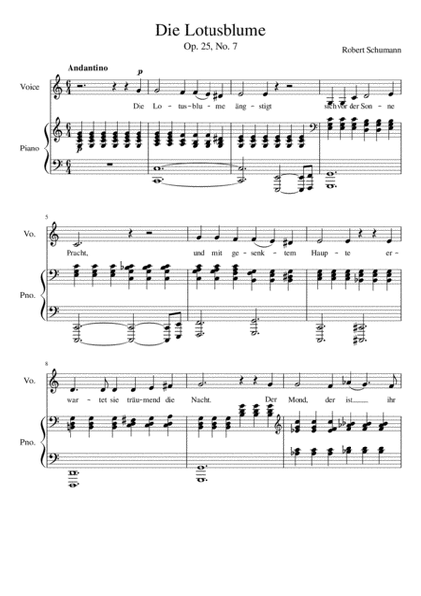 Die Lotusblume Op.25, No.7 - C Major