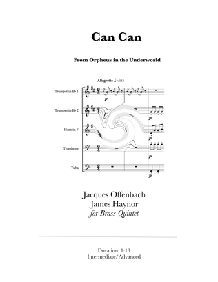 Can Can from Orpheus in the Underworld for Brass Quintet