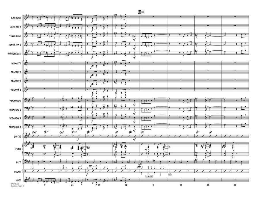 Robbins Nest - Conductor Score (Full Score) Jazz Ensemble scores gallery preview page 4