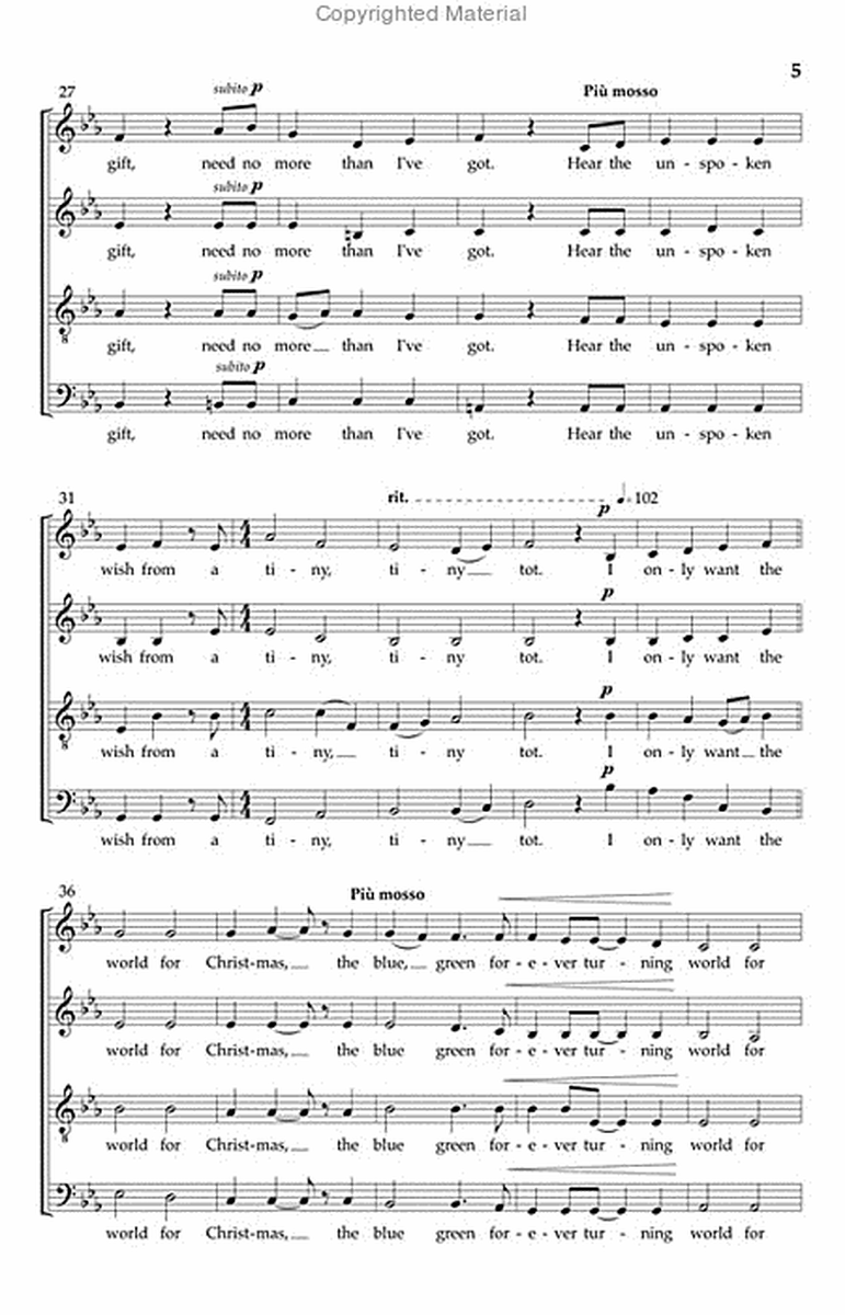 The World for Christmas (SATB - Full Score and Piano Part) image number null