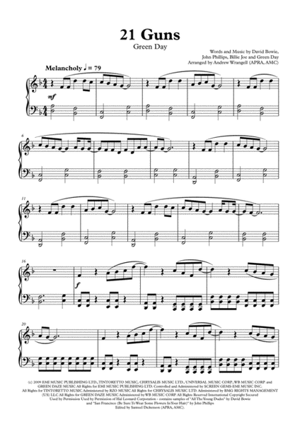 21 Guns (Piano) image number null
