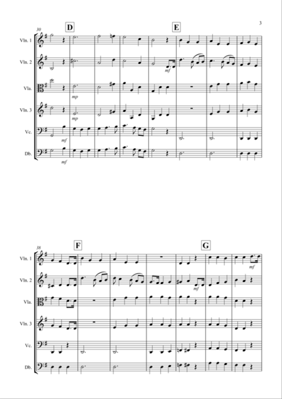 Nocturne (from A Midsummer Night's Dream) for String Orchestra String Quartet scores gallery preview page 3