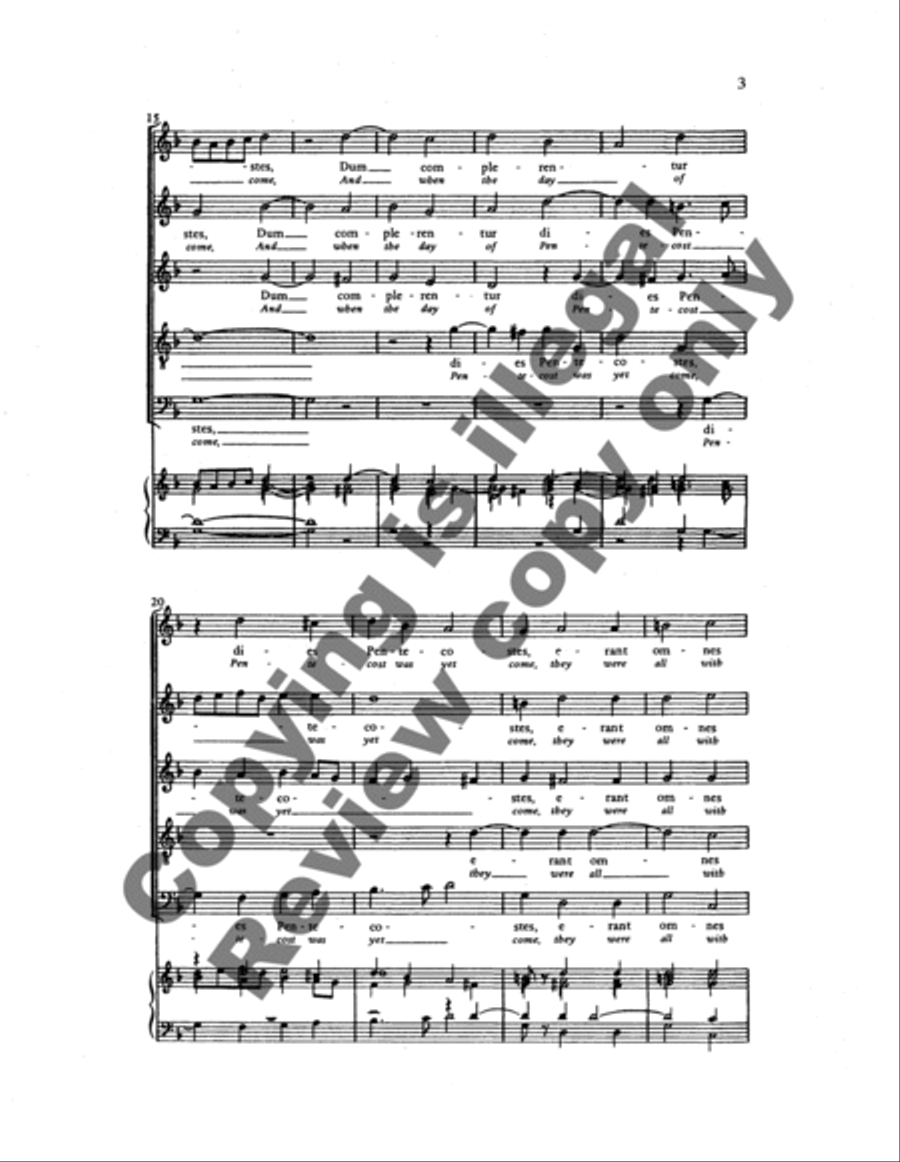 Dum Complerentur (And When the Day of Pentecost) SSATB scores gallery preview page 10