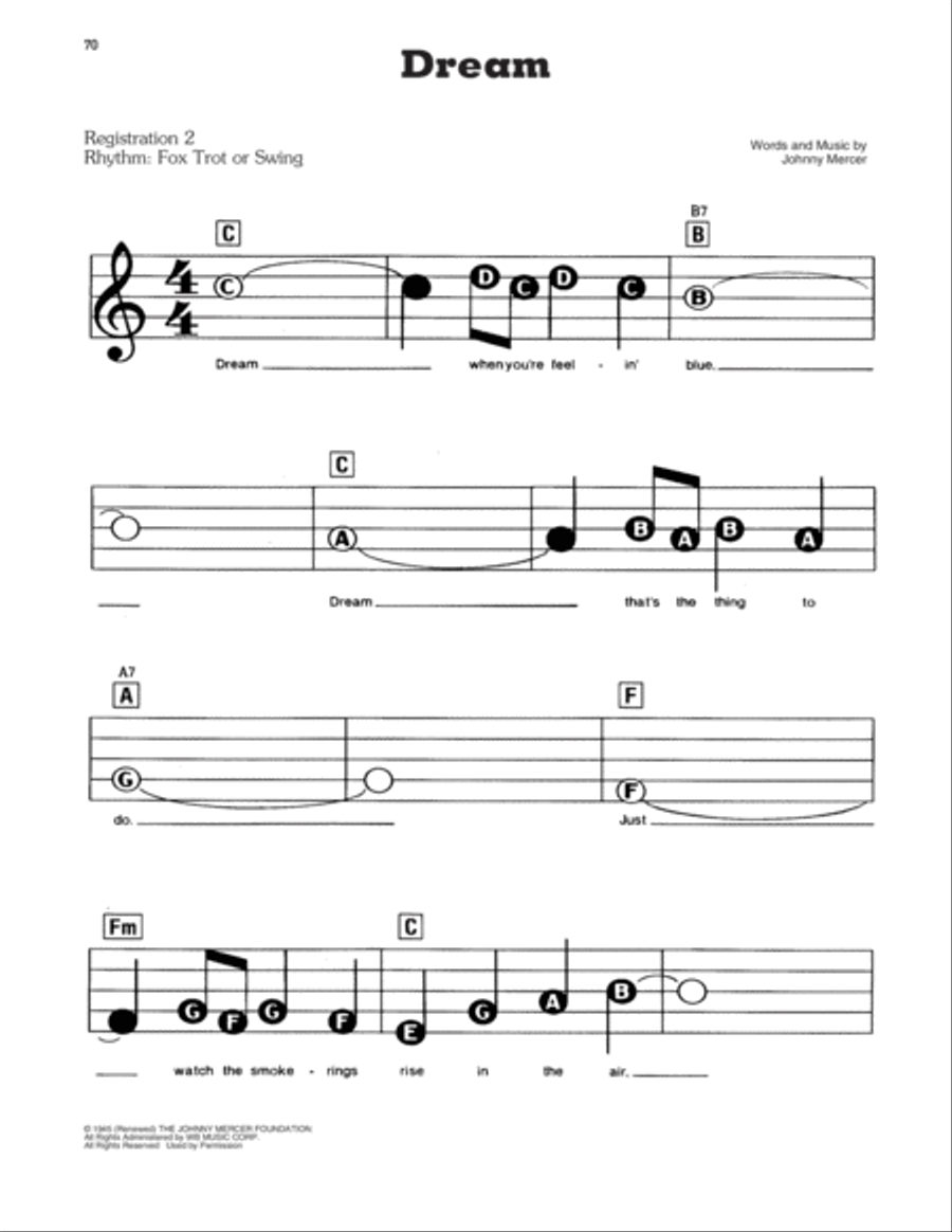 Dream Electronic Keyboard scores gallery preview page 1