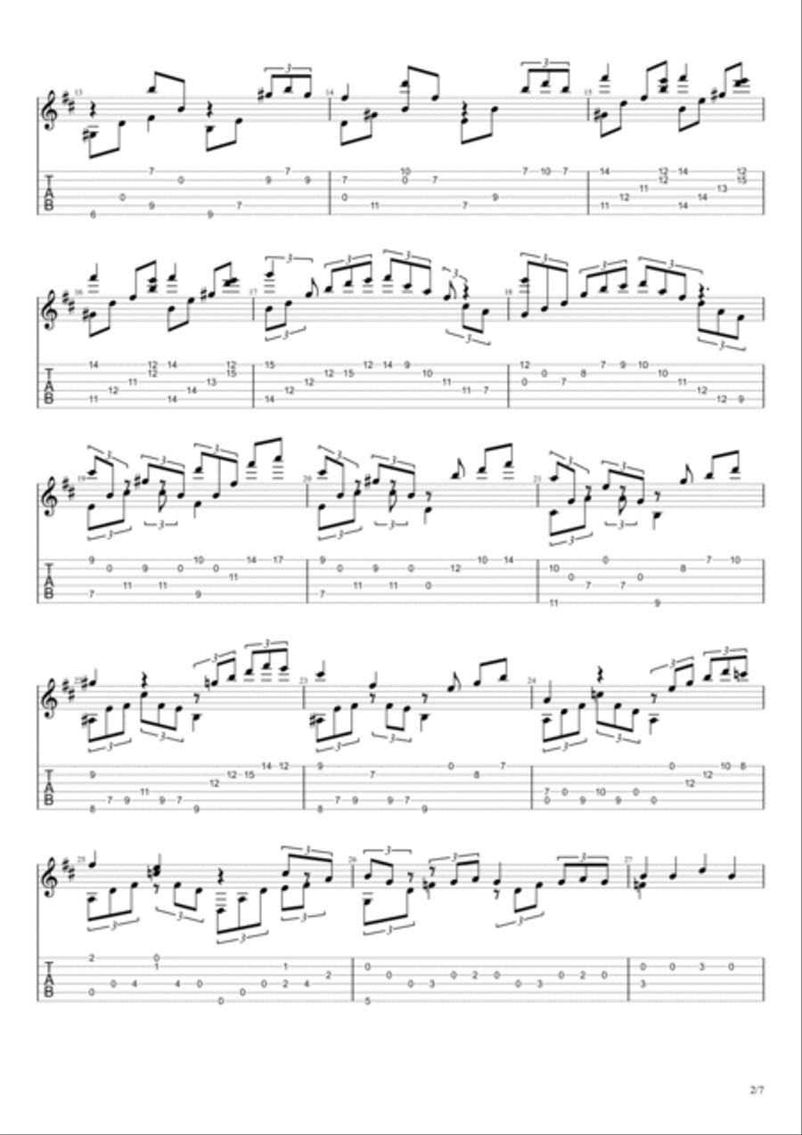 Arabesque No. 1 from Two Arabesques (Claude Debussy) Acoustic Guitar scores gallery preview page 2
