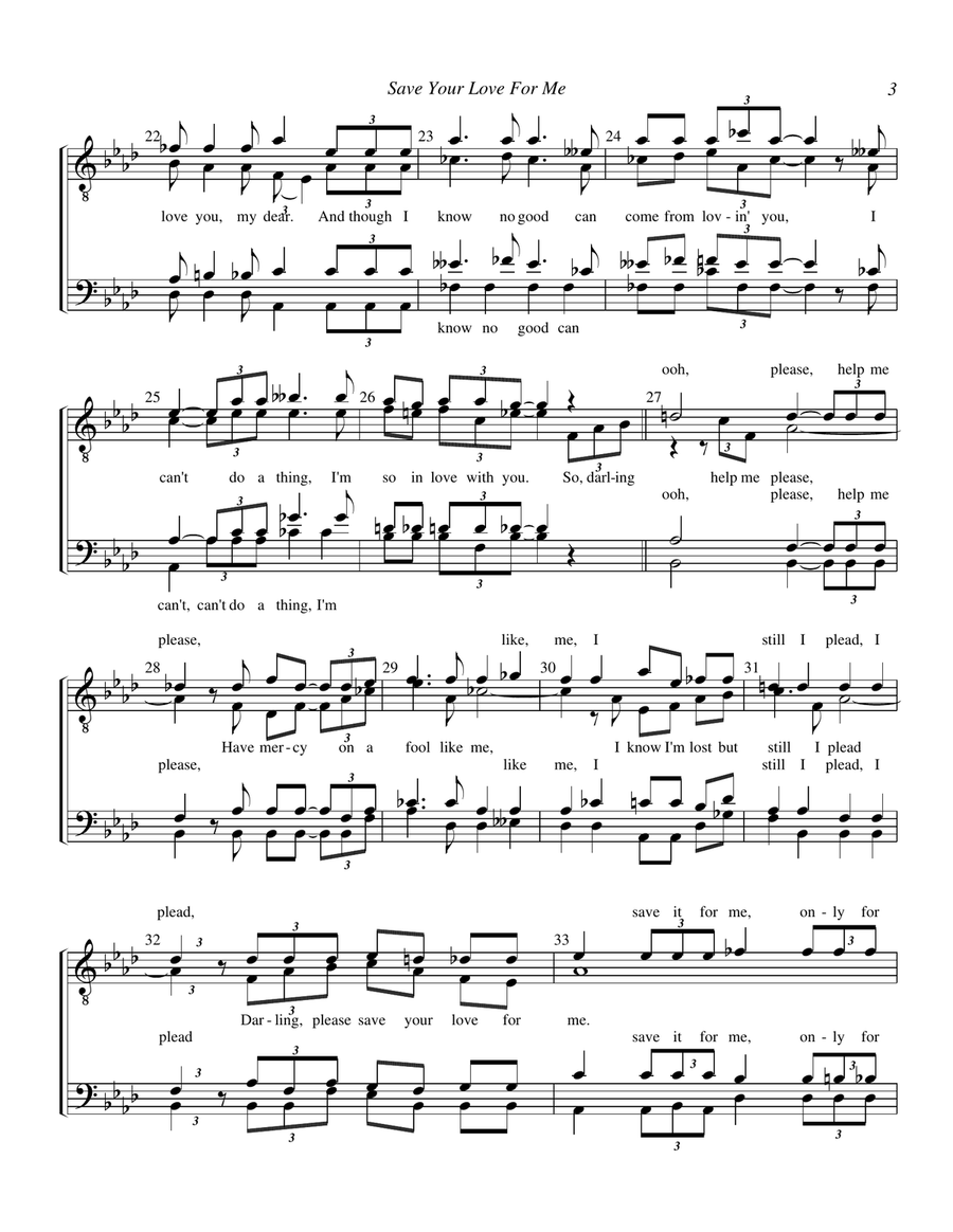 Save Your Love For Me TTBB scores gallery preview page 3