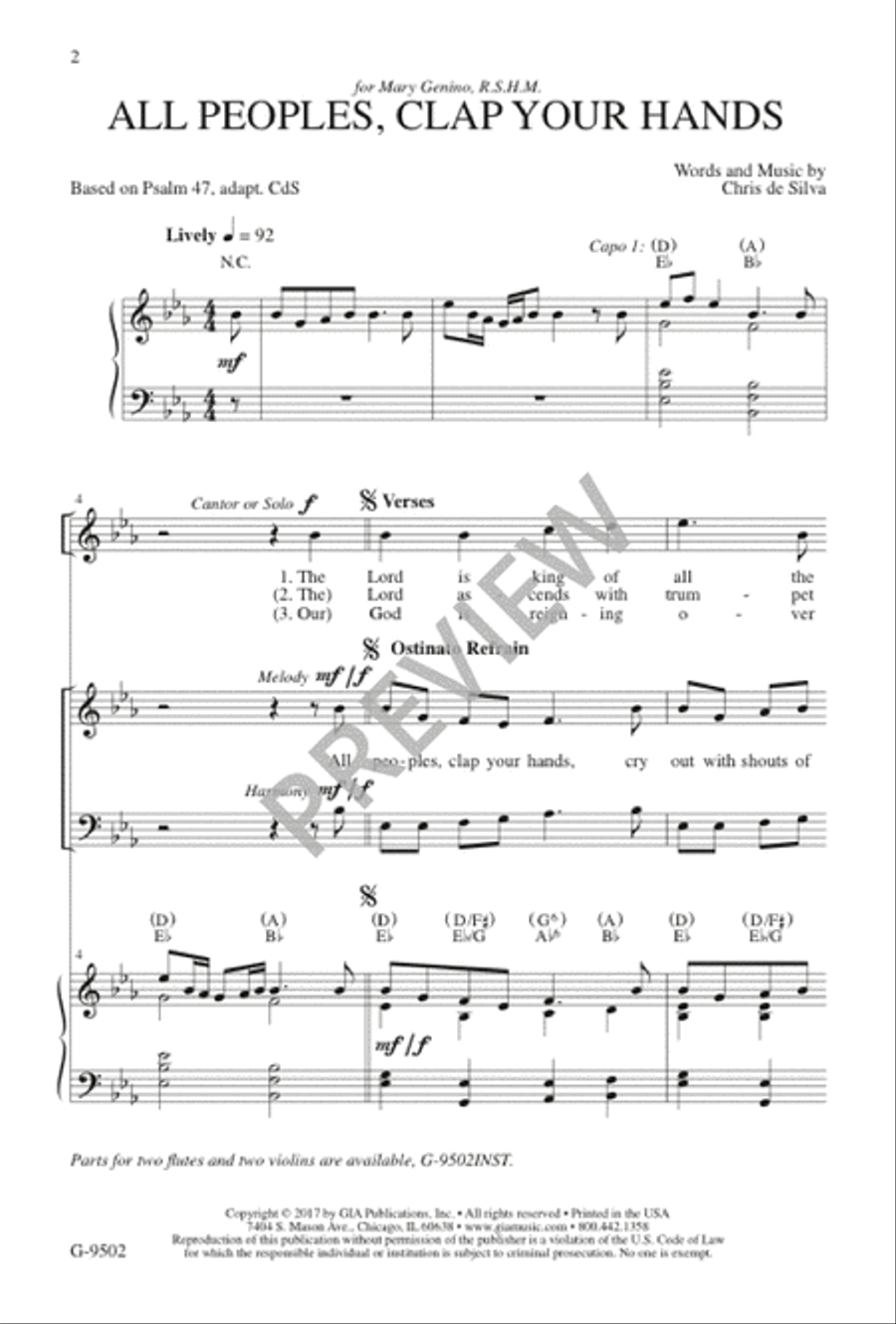All Peoples, Clap Your Hands 2-Part scores gallery preview page 3