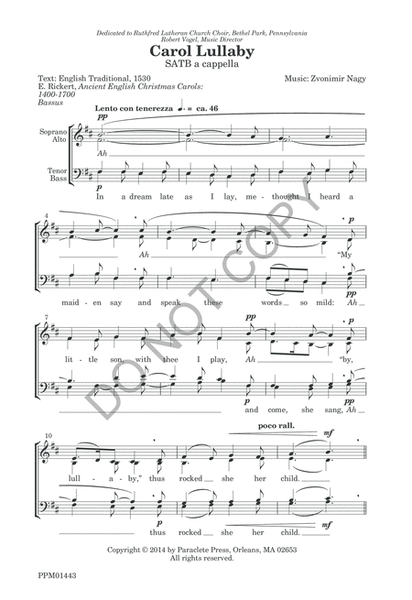 Carol Lullaby - SATB image number null