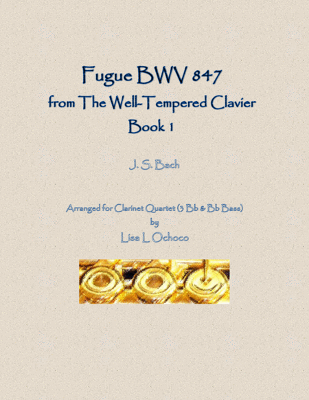 Fugue BWV 847 from the Well-Tempered Clavier, Book 1 for Clarinet Quartet (3 Bb & Bb bass) image number null