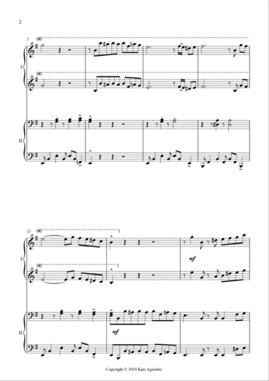 Fur Elise - Jazz Arrangement - for Piano Duet image number null