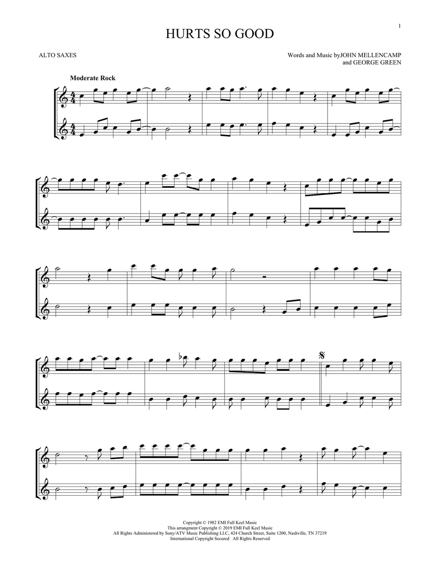 Hurts So Good Woodwind Duet scores gallery preview page 1