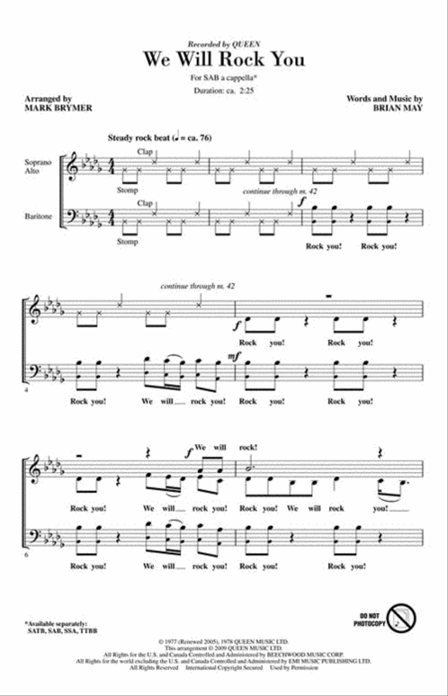 We Will Rock You We Will Rock You 3-Part scores gallery preview page 2