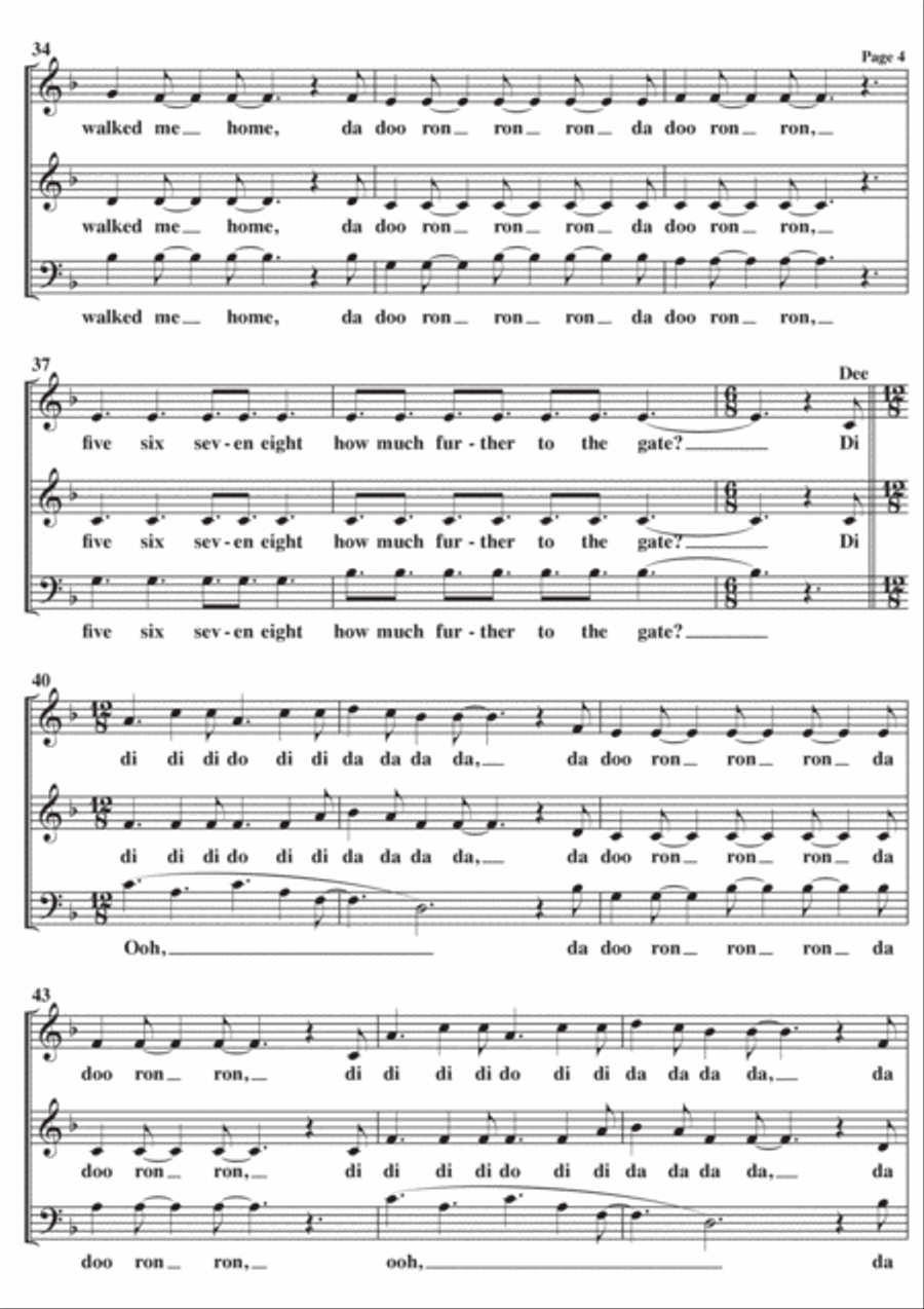 Da Doo Ron Ron (when He Walked Me Home) 3-Part scores gallery preview page 4