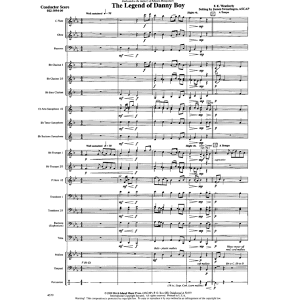 The Legend of Danny Boy Concert Band scores gallery preview page 2