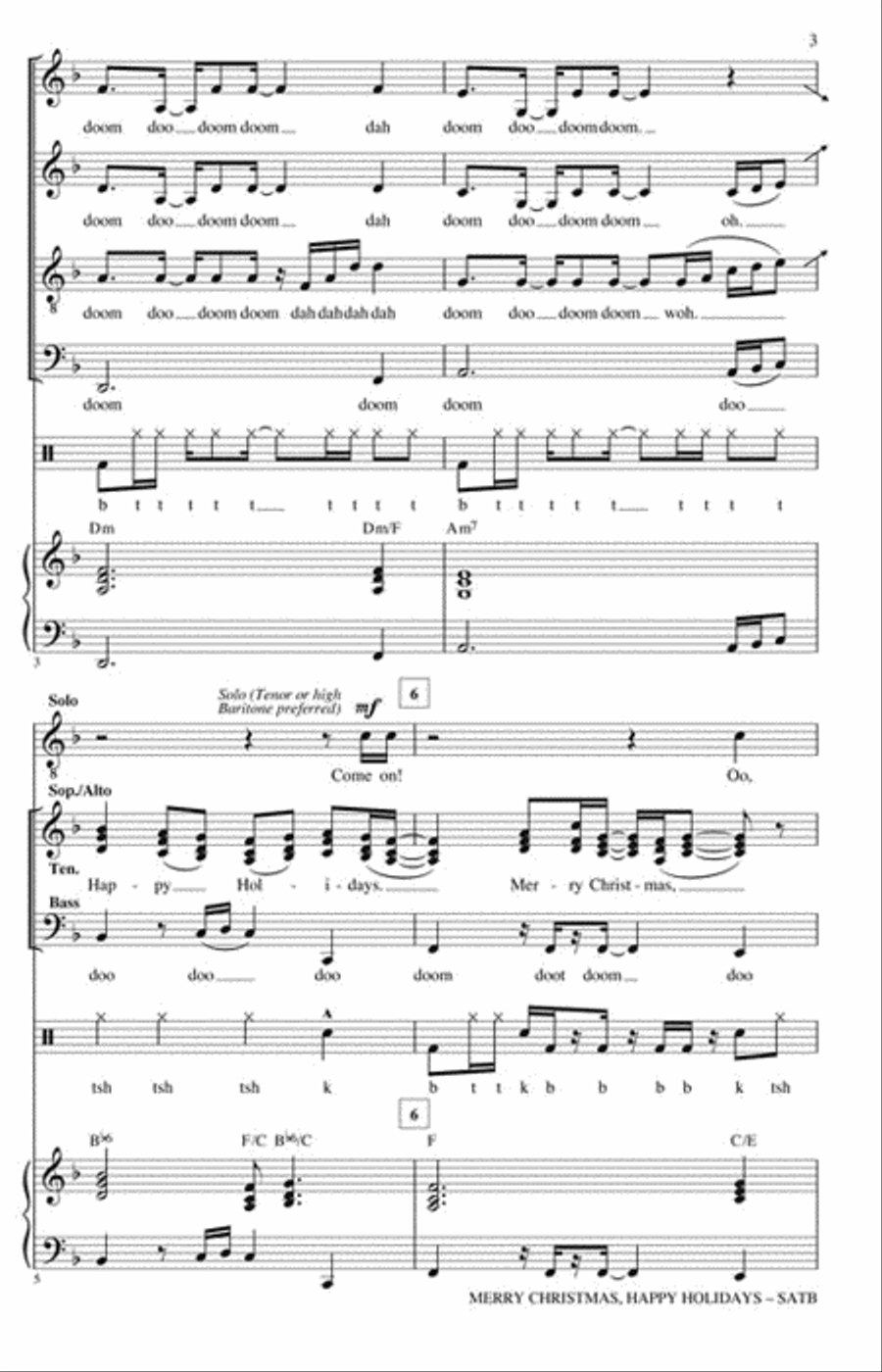 Merry Christmas, Happy Holidays A Cappella scores gallery preview page 3