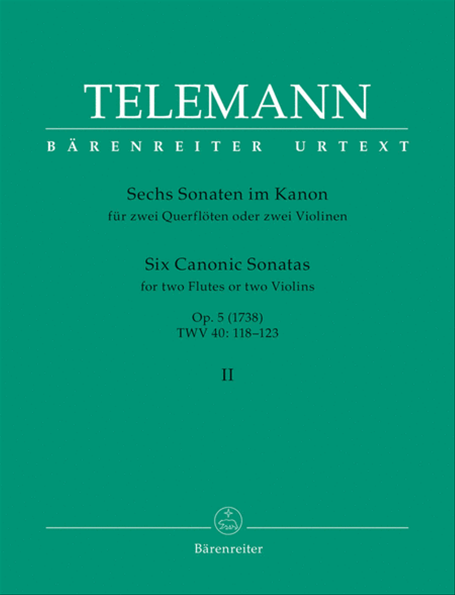 Canonic Sonatas For Two Flutes Or Violins, Volume 2 Flute scores gallery preview page 1