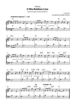 O Mio Babbino Caro - for celesta solo (with chords)