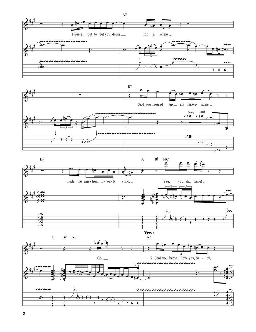 I Can't Quit You Baby Electric Guitar scores gallery preview page 2