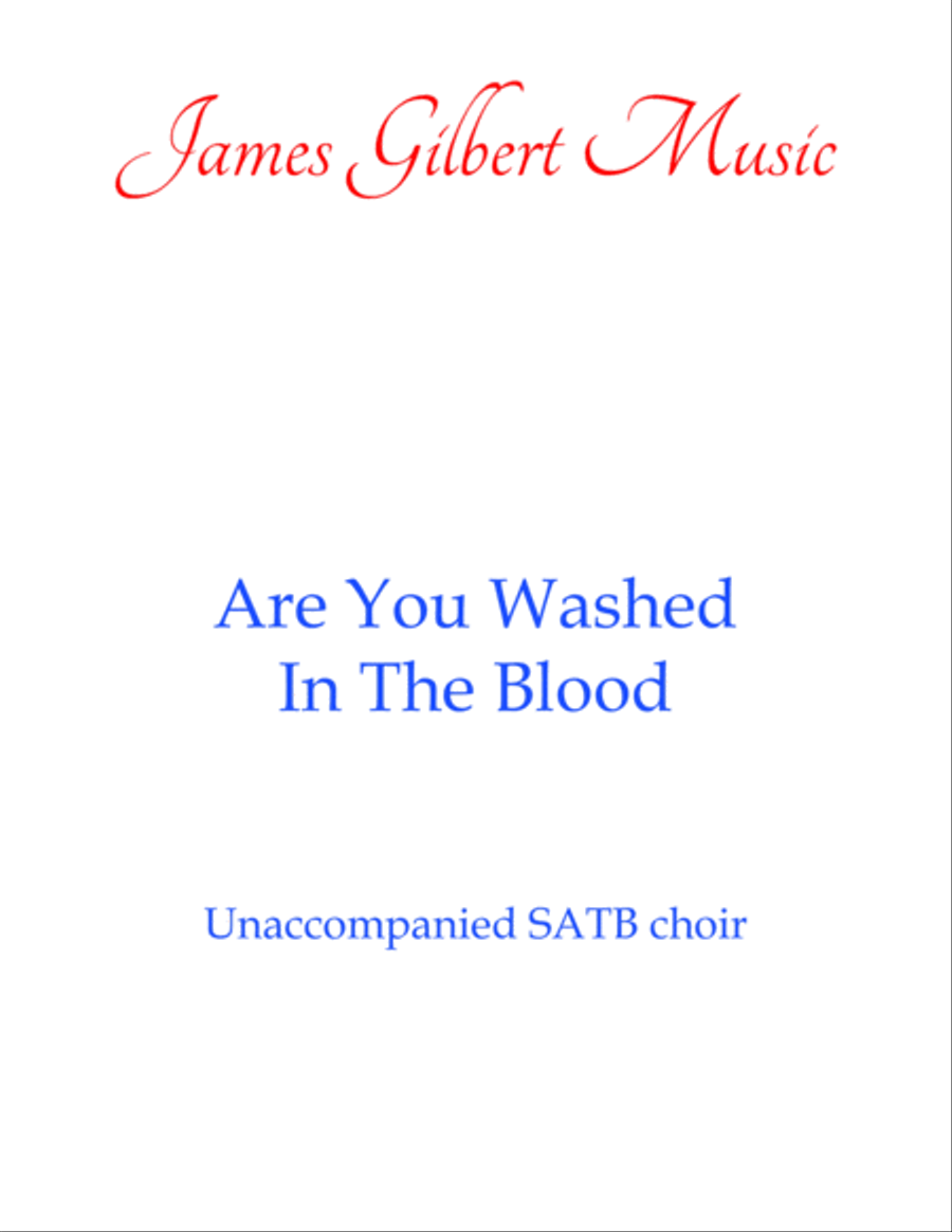 Are You Washed In the Blood 4-Part scores gallery preview page 1