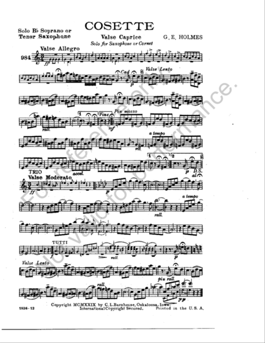 Cosette Tenor Saxophone scores gallery preview page 2