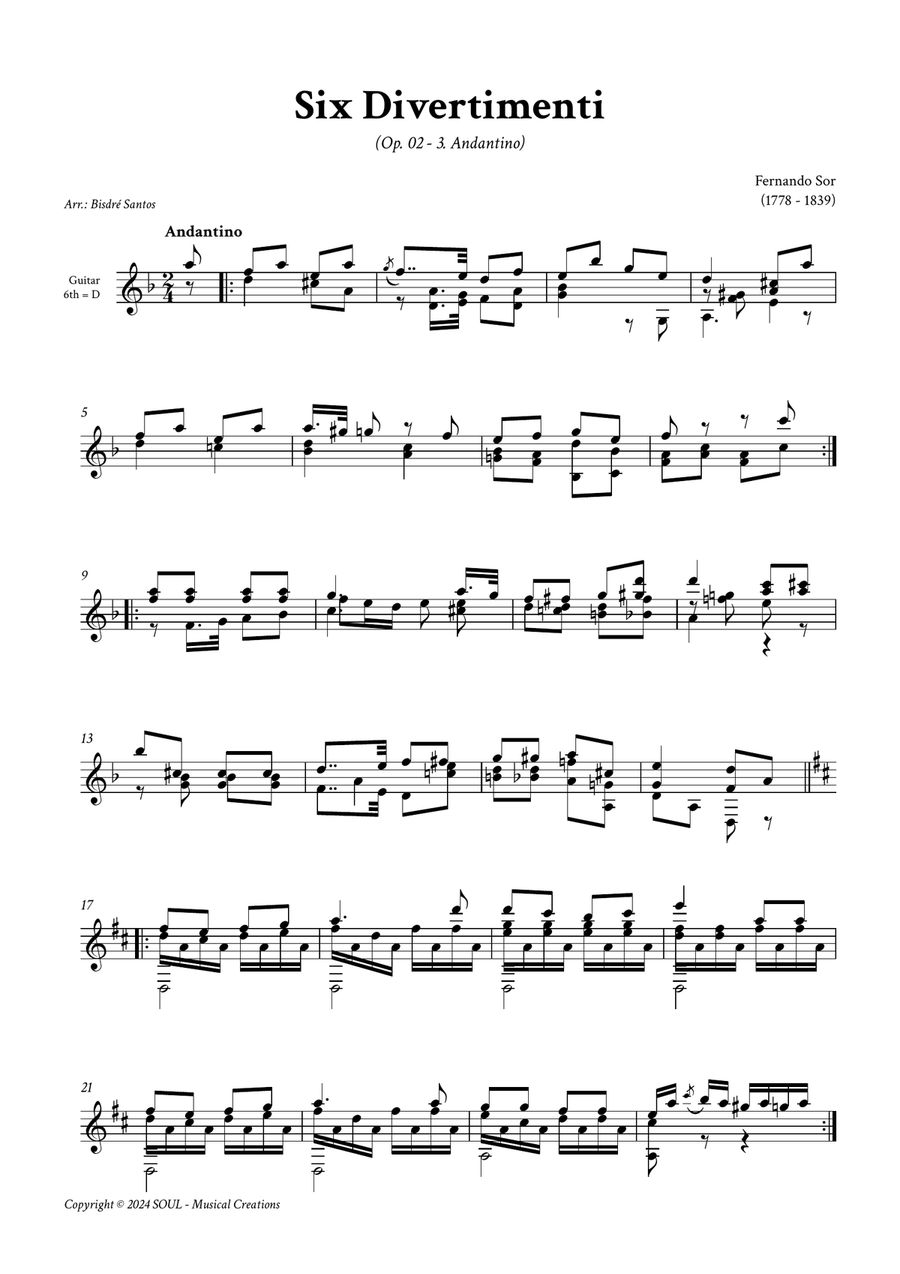 Six Divertimenti - Opus 02 Acoustic Guitar scores gallery preview page 4