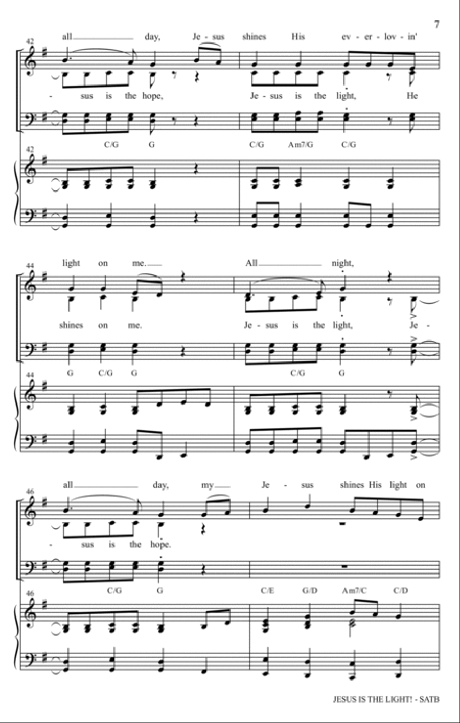 Jesus Is The Light! Jesus Is The Light! 4-Part scores gallery preview page 6