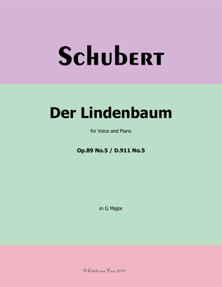 Der Lindenbaum, by Schubert, Op.89 No.5, in G Major