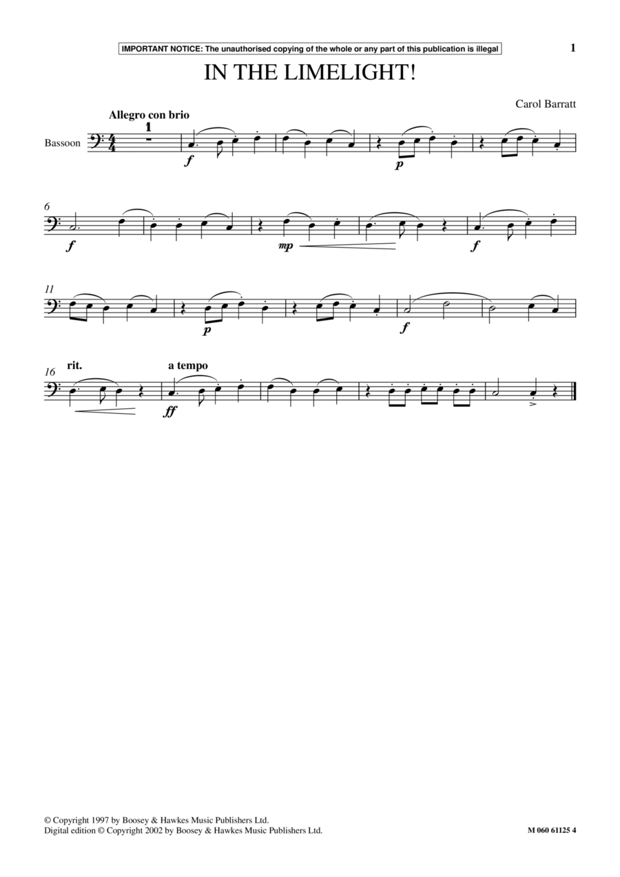 In The Limelight! School and Community scores gallery preview page 1