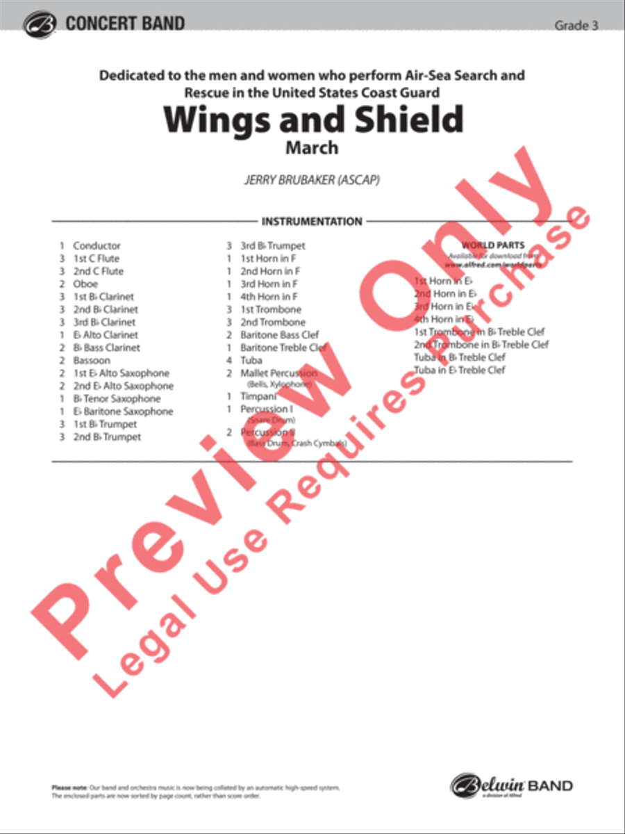 Wings and Shield Wings and Shield Concert Band scores gallery preview page 2