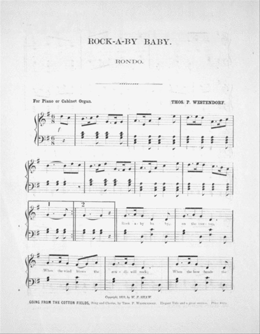 Echoes from the Nursery. Rock-a-by Baby. Rondo
