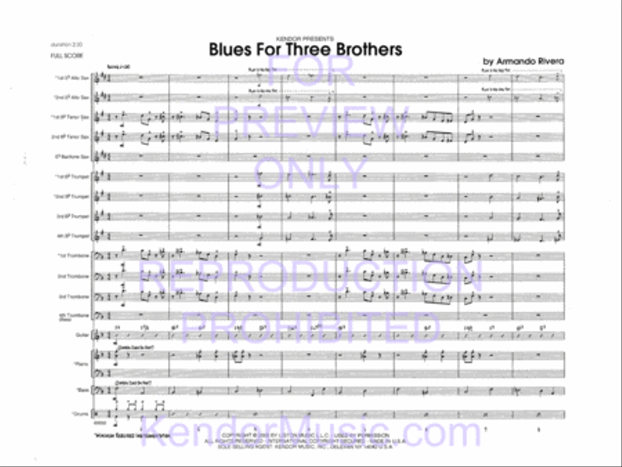 Blues For Three Brothers Jazz Ensemble scores gallery preview page 3