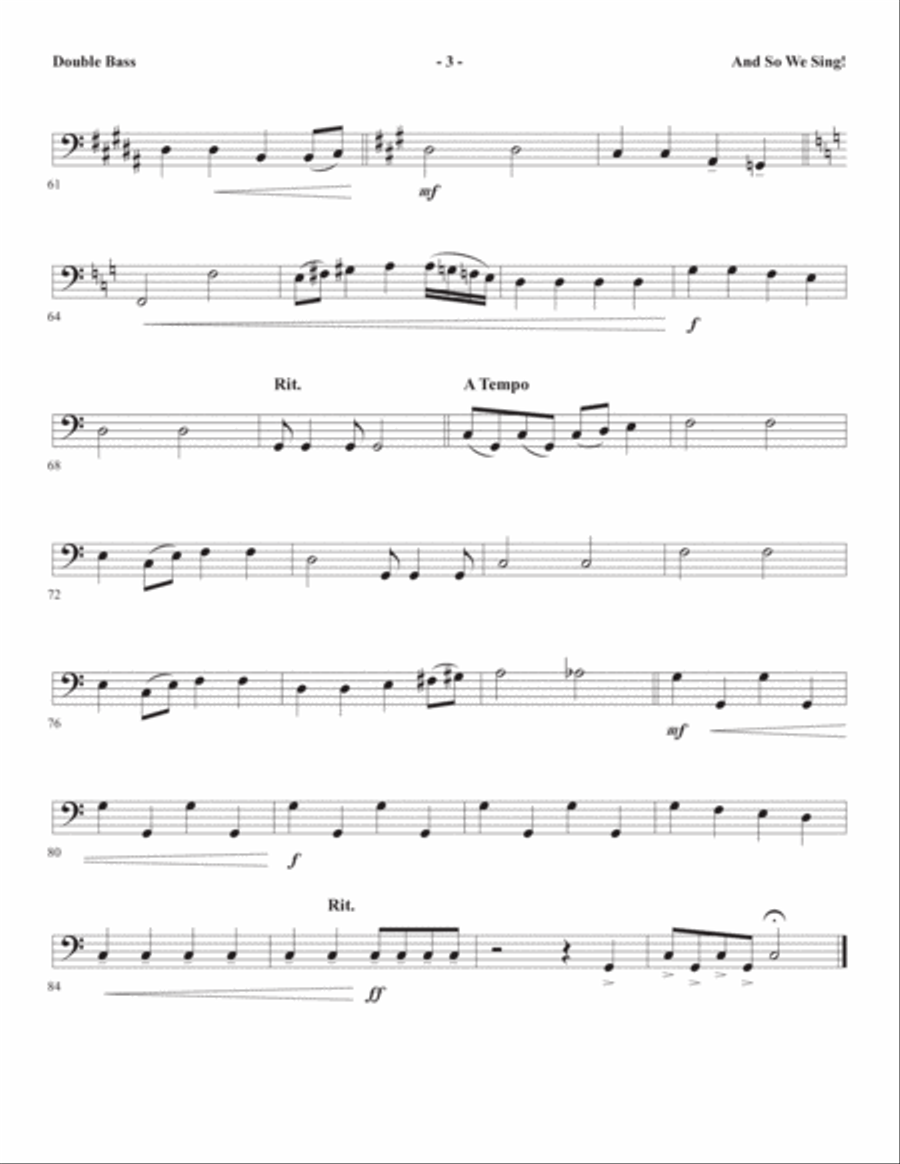 And So We Sing! - Double Bass Choir scores gallery preview page 3