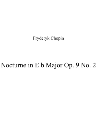Book cover for Nocturne in E b Major Op 9 No 2