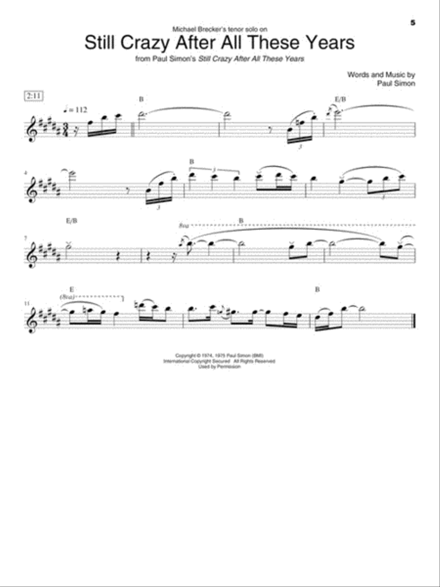 Famous Saxophone Solos Saxophone Solo scores gallery preview page 5