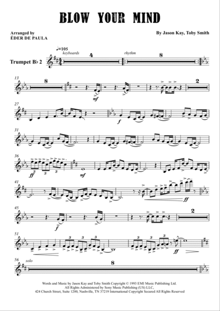Blow Your Mind Trumpet Solo scores gallery preview page 3