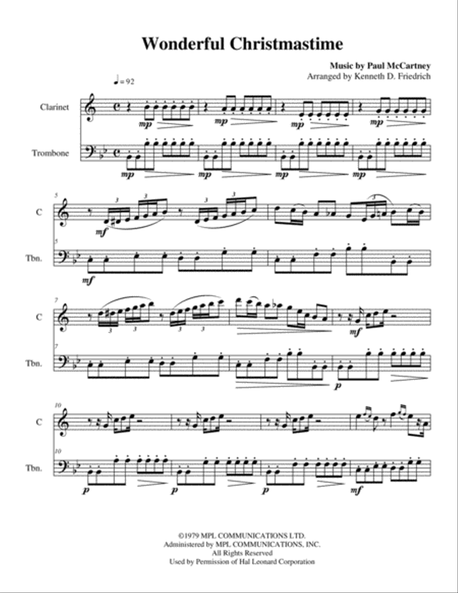 Wonderful Christmastime Small Ensemble scores gallery preview page 1