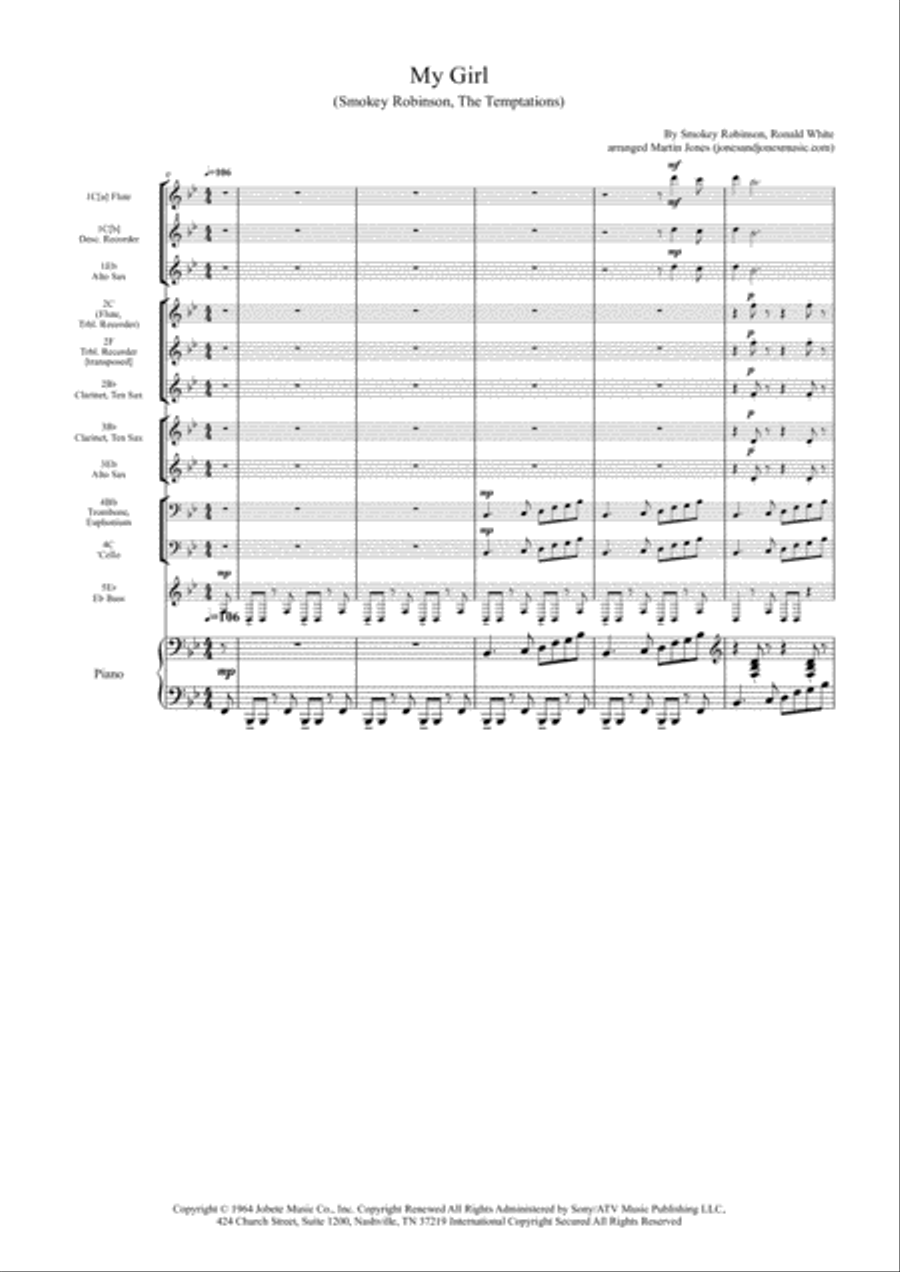 My Girl Large Ensemble scores gallery preview page 2
