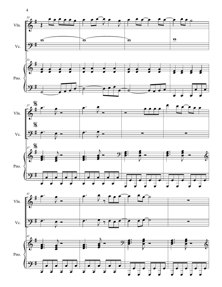 Don't Stop Believin' Piano Trio scores gallery preview page 4