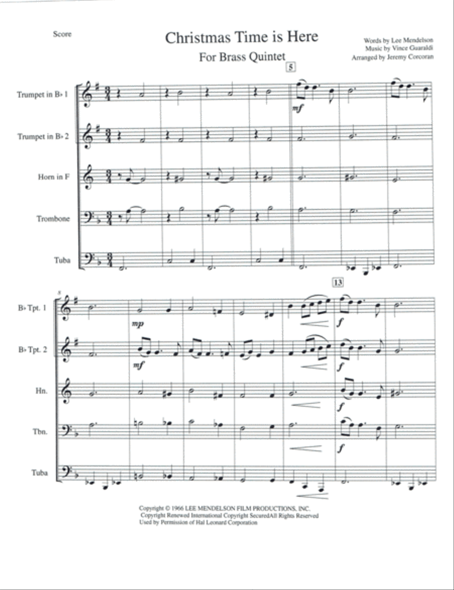 Christmas Time Is Here Christmas Time Is Here Brass Ensemble scores gallery preview page 1